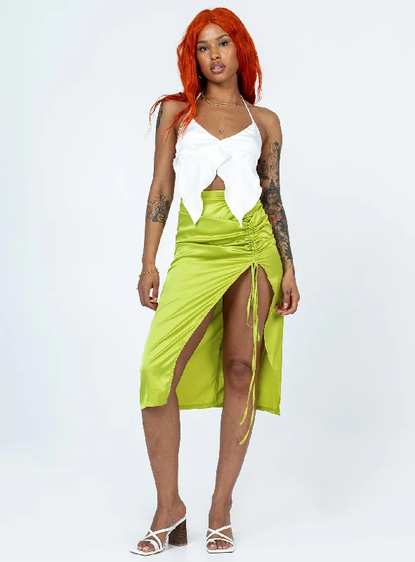 Sophisticated Fashion Siesta Midi Skirt Green