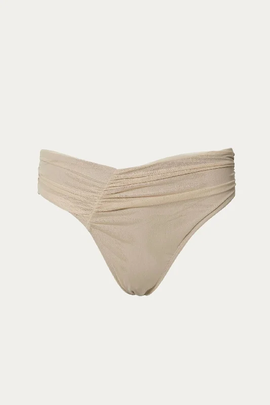 Trendy Street Style Attire Mesh Delrey Bottom In Sand