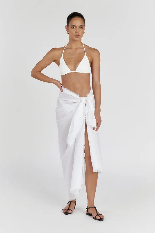 Stay Ahead In Style NOVA WHITE LINEN SARONG