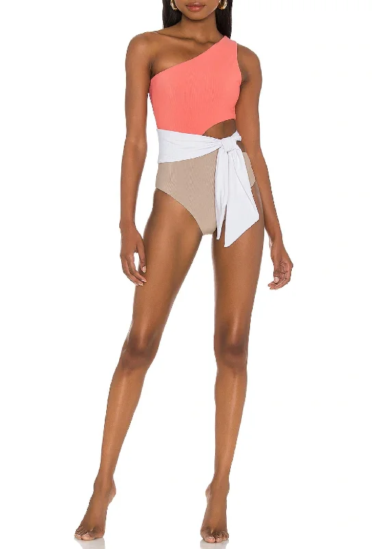 Special Offer For You Carlie One Piece In Coral Colorblock