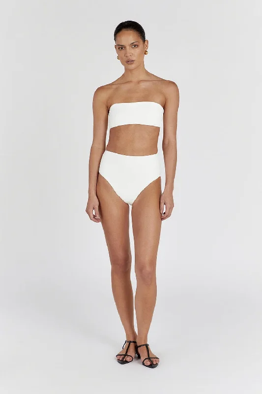 Athleisure Wear Special Offer CALLIE OFF WHITE HIGH WAISTED BRIEF