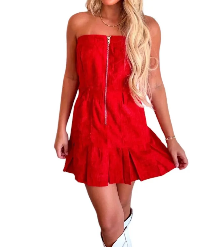 Holiday Attire Sale Fall In Love Corduroy Romper In Red