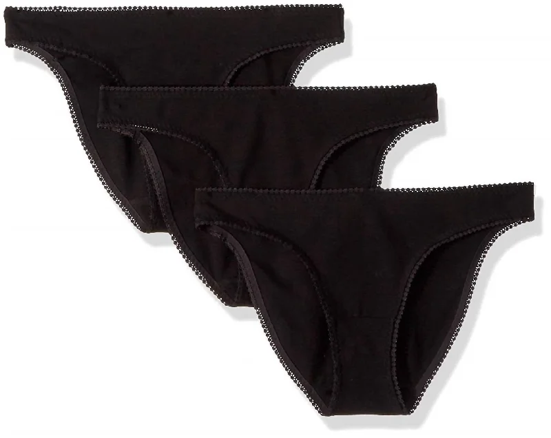 Shop Sale Items Women's Cabana Cotton Bikini Panty - 3 Pack In Black