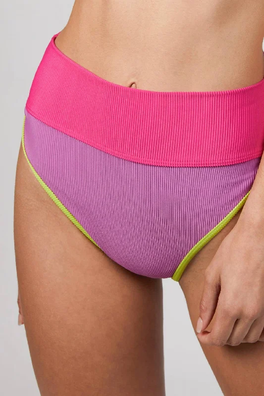 Style Redefined Emmy Bottom In Lime Punch Colorblock