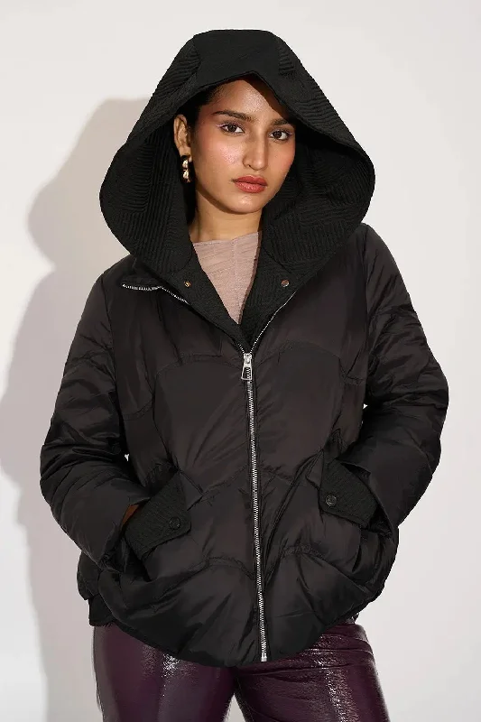 Fashion Frontiers Snuggle Up Women's Hooded Puffer Jacket