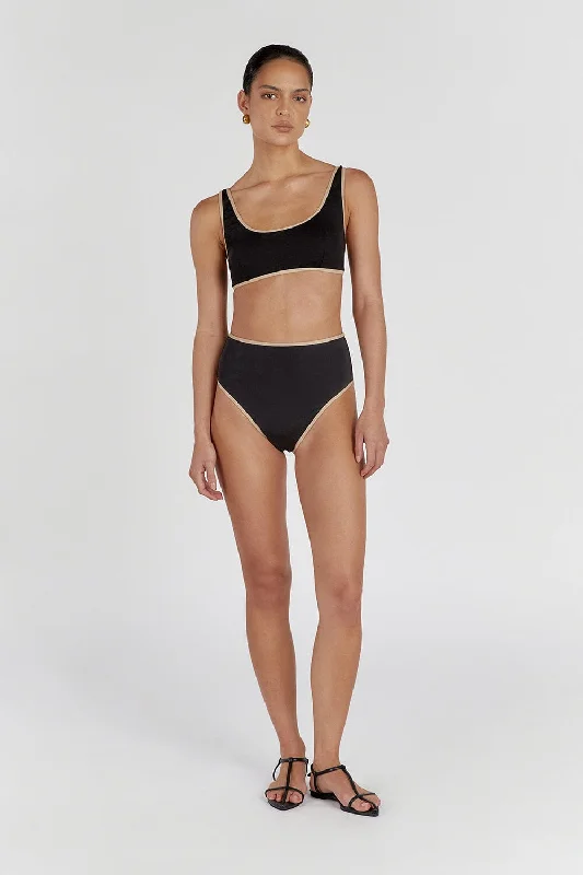 Comfort First Women's Wear BAILEY BLACK CONTRAST WAIST BRIEF