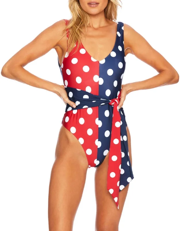 Style Versatile Women's Collection Samira One Piece In Patriotic Polka Dot