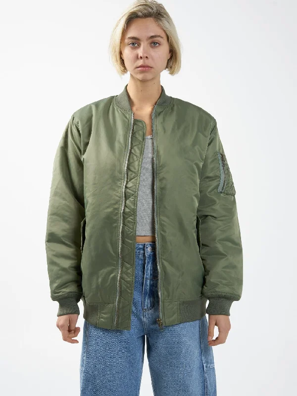 Fashion Forward Outfits Thrills Union Oversized Bomber - Mild Army