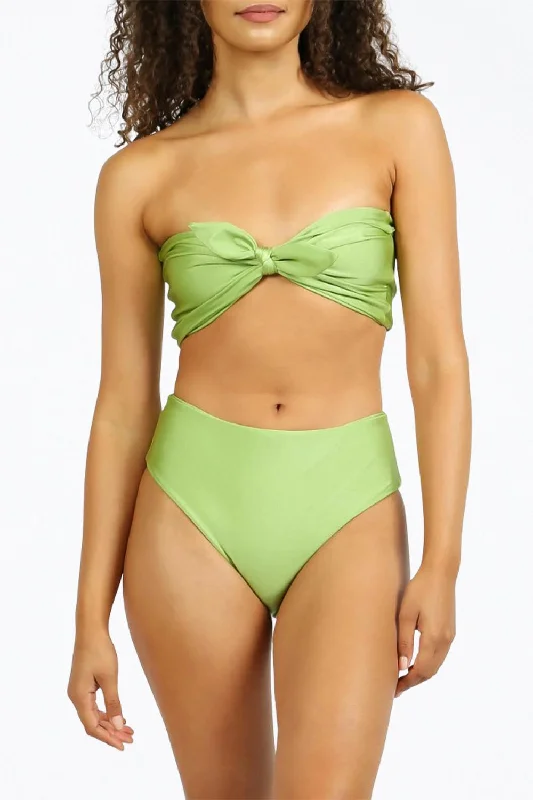 Popular Collection Belize Strapless Bandeau Bikini Top In Shine Kiwi