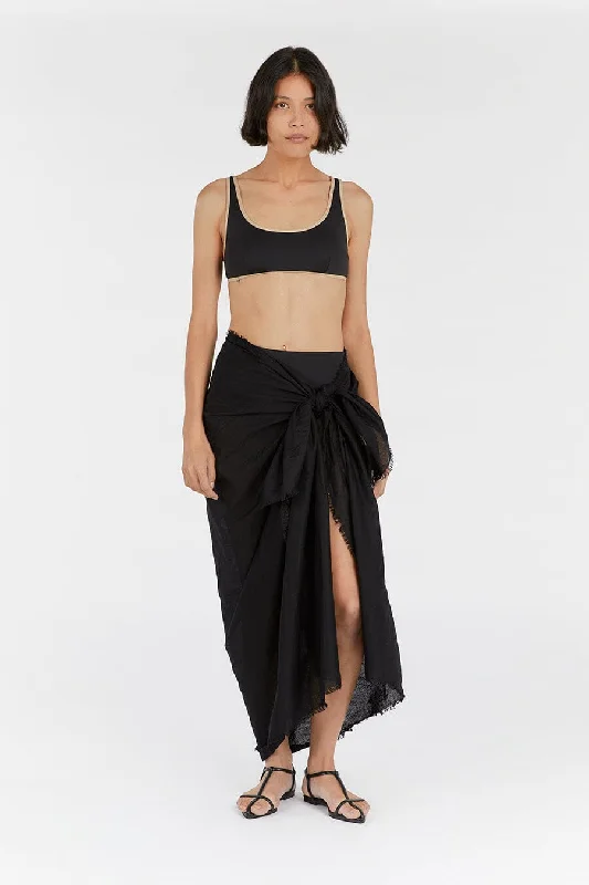 Dive Into Trendy Styles NOVA BLACK LINEN SARONG