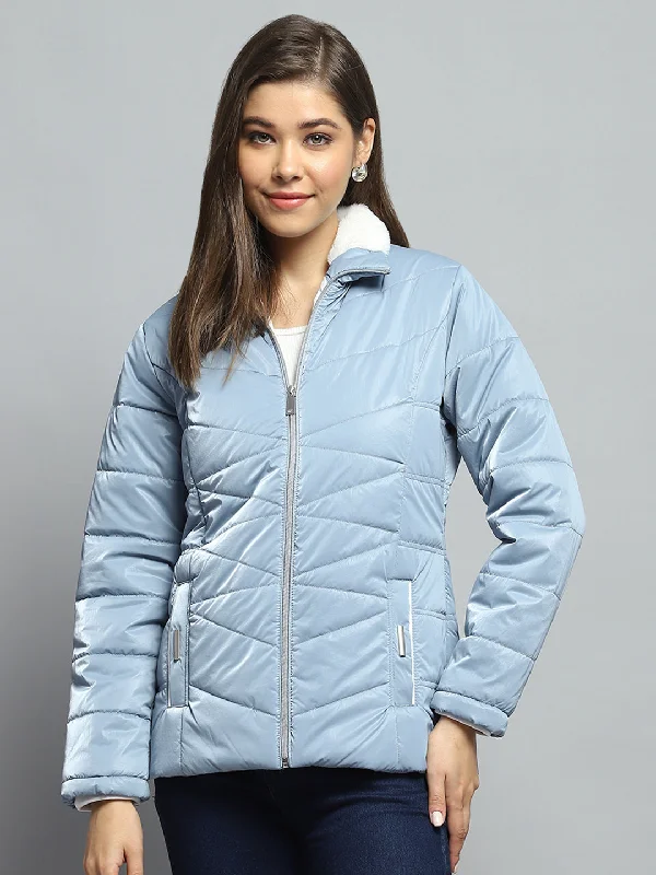Best Seller Women Blue Solid Collar Full Sleeve Jacket