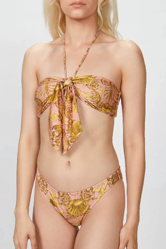 Special Offer Seashell Halterneck Bikini Set In Pink