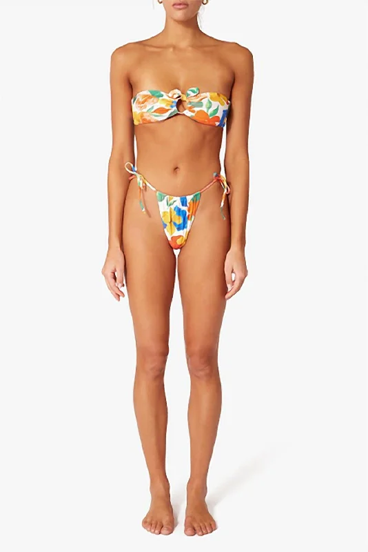 Limited Stock, Big Discounts Ring Bandeau Bikini Top In Pearl Multi Abstract Floral