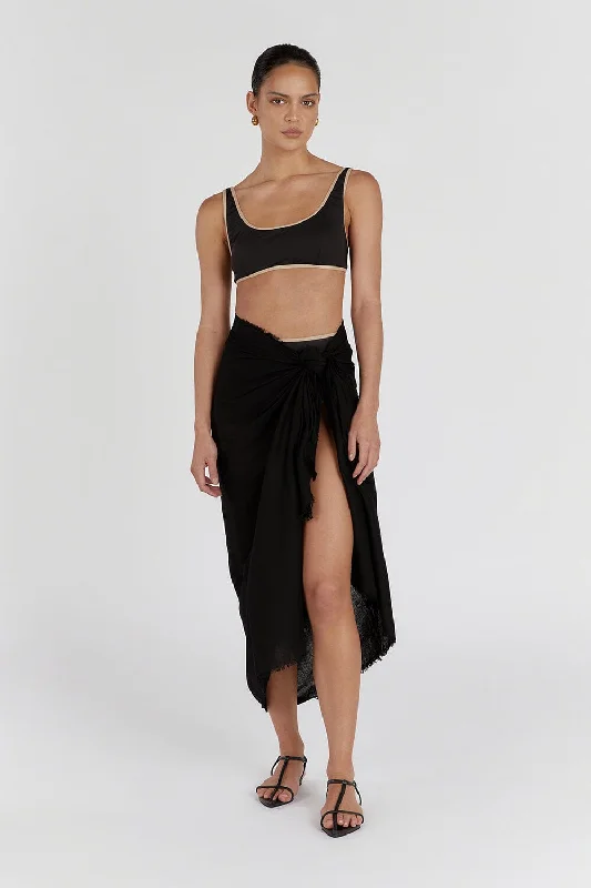 Trend Forward Women's Wear BAILEY BLACK CONTRAST SCOOP TOP