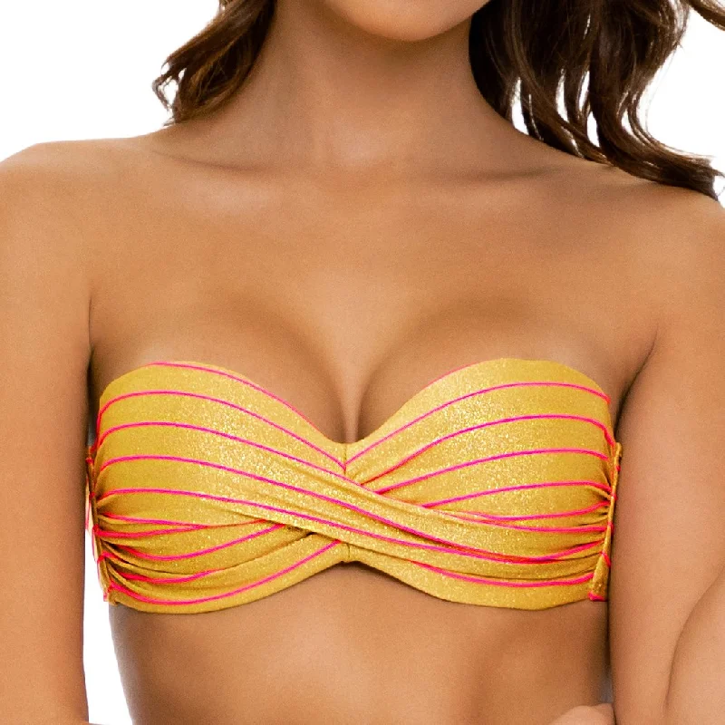 Feminine Soft - Hued Look REBEL GLAM - Underwire Push Up Bandeau Top