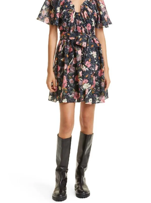 Online Boutiques Affordable Mara Dress In Black Multi