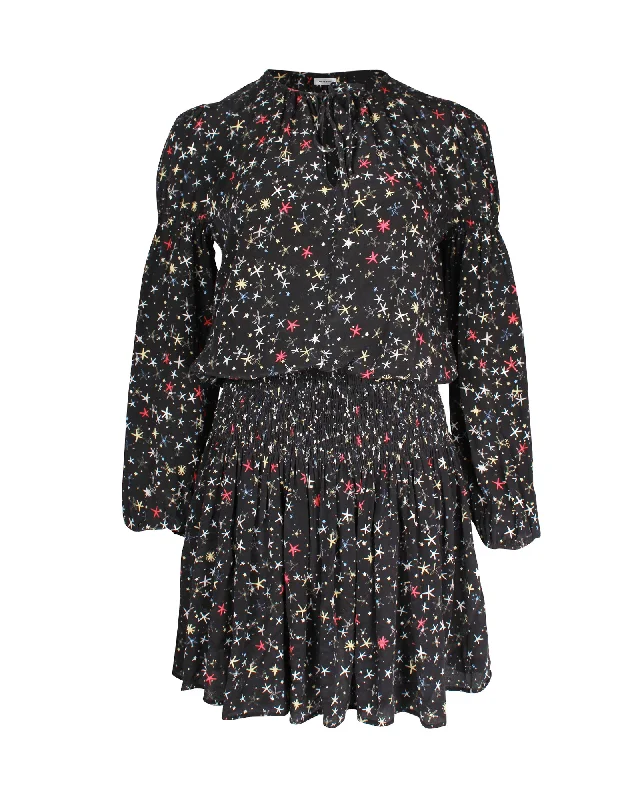 Discounts On Casual Weekend Styles Anine Bing Printed Martha Dress in Black Silk