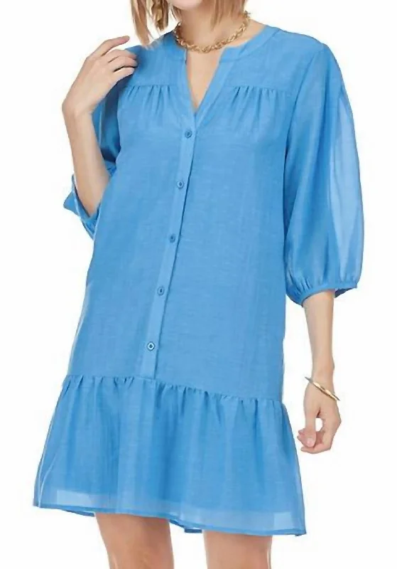 Gift Ideas Abbey Drop Waist Dress In Blue