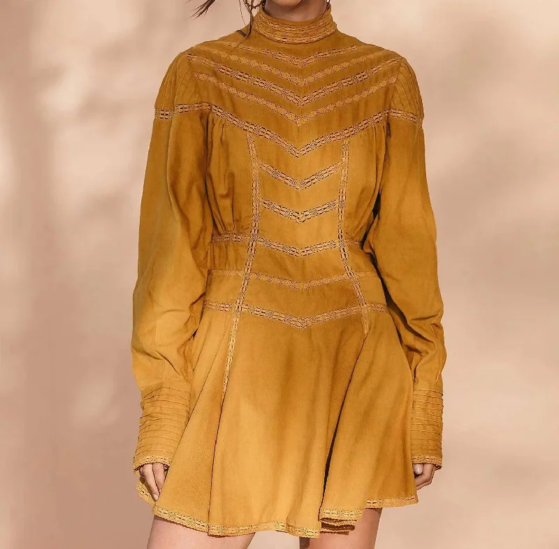 Trendy And Individual Women's Fashion Dress Bella In Ochre