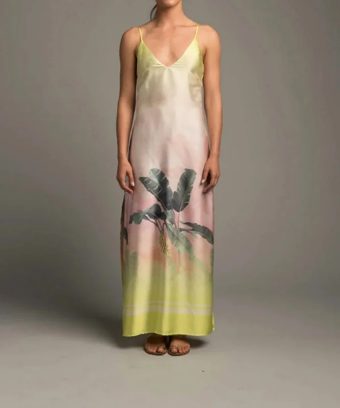 Latest Fashion Calypso Slip Dress In Banana Palms