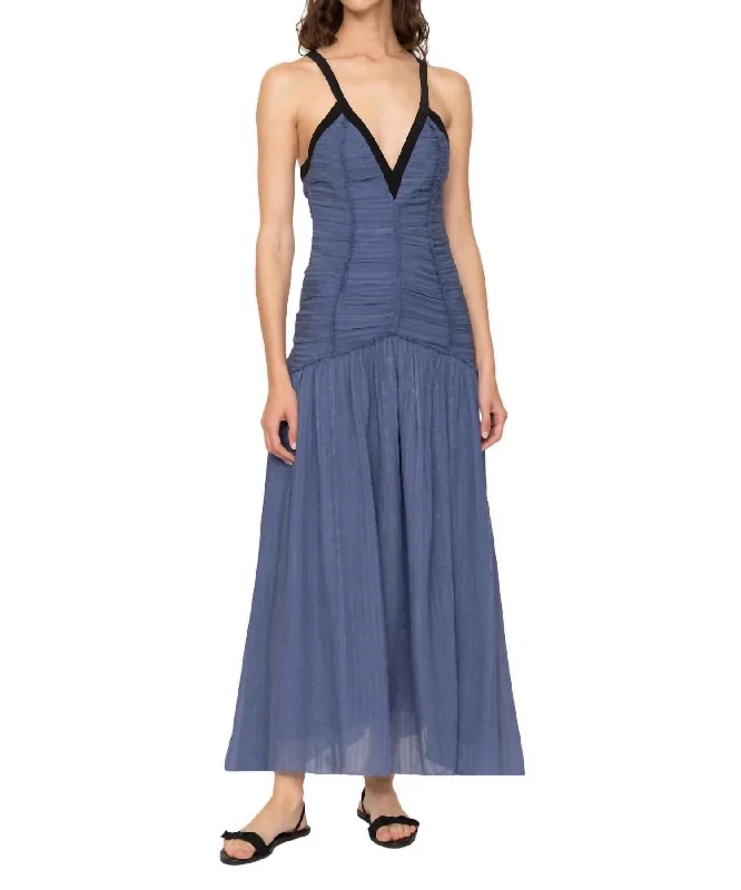 Timeless Women's Apparel Tatum Silk Dress In Royal