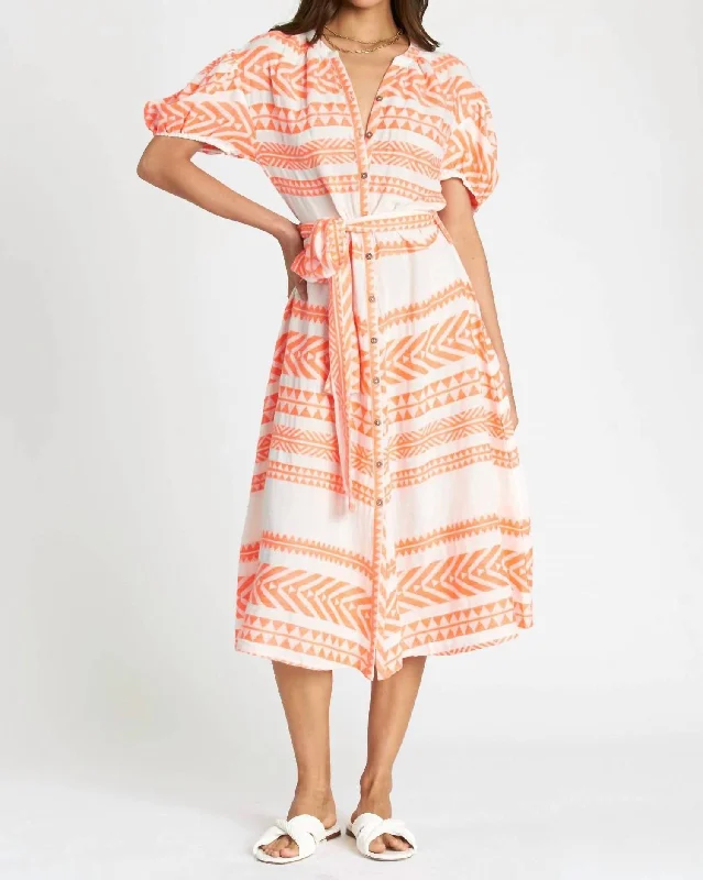 Women's Casual Apparel Sera Dress In Orange Print