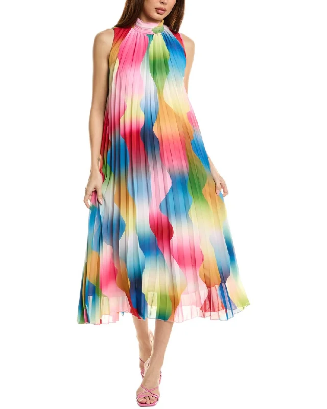 Chic Style Ellie Tahari Accordion Pleated Dress