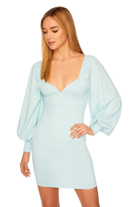 Trendy Styles sweetheart neck puff long sleeve dress