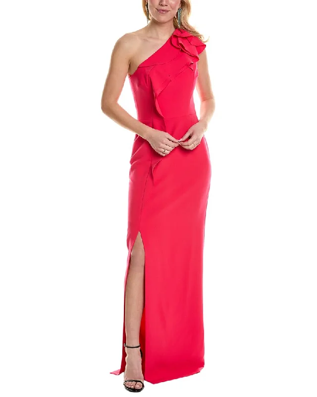 Vintage Elegance Teri Jon by Rickie Freeman One-Shoulder Gown