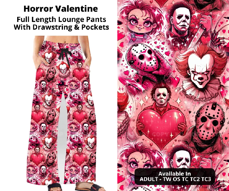Style Without Limits Preorder! Closes 11/28. ETA Feb. Horror Valentine Full Length Lounge Pants